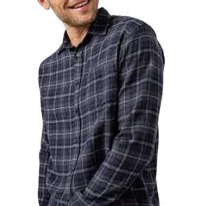Rails Clothing Men's Navy Blue & White Plaid Button Down Shirt, Size Medium
